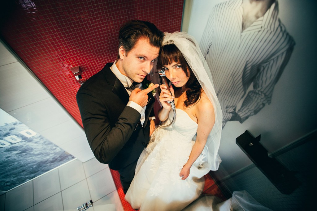 Landhaus Spatzenhof Hochzeit Fotos in Dusche